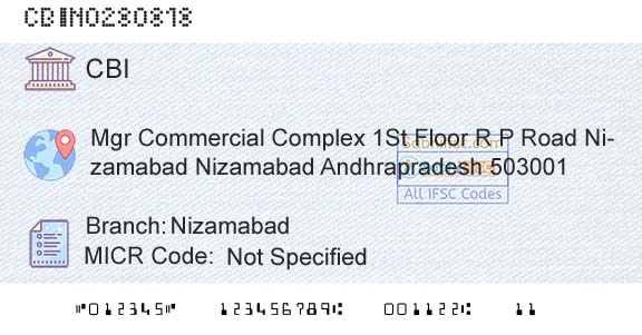 Central Bank Of India NizamabadBranch 