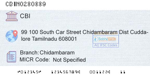 Central Bank Of India ChidambaramBranch 