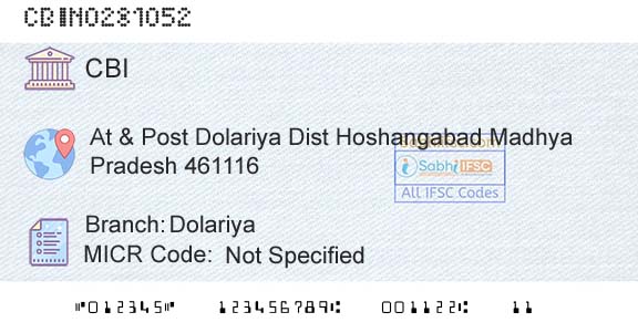 Central Bank Of India DolariyaBranch 