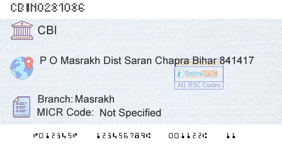 Central Bank Of India MasrakhBranch 