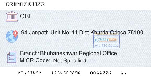 Central Bank Of India Bhubaneshwar Regional OfficeBranch 