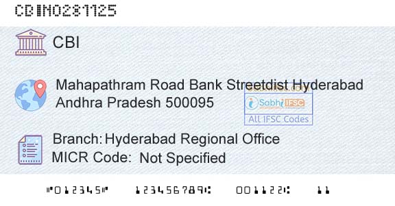 Central Bank Of India Hyderabad Regional OfficeBranch 