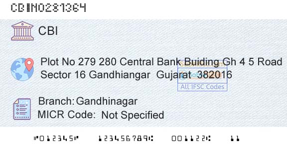 Central Bank Of India GandhinagarBranch 