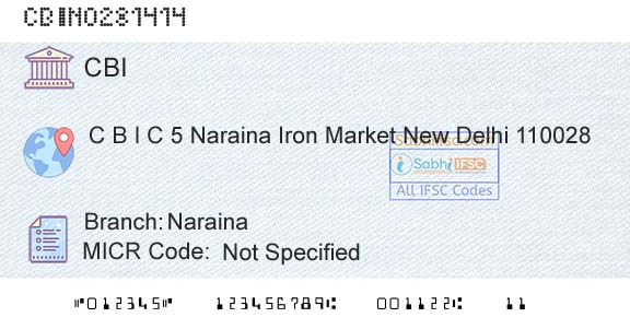 Central Bank Of India NarainaBranch 