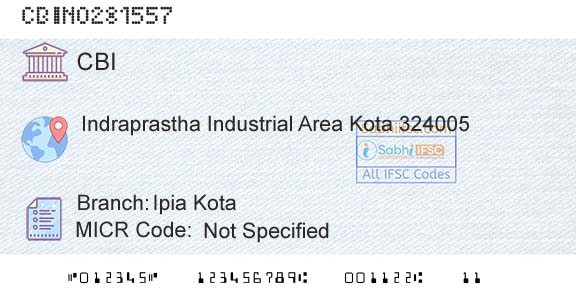 Central Bank Of India Ipia KotaBranch 