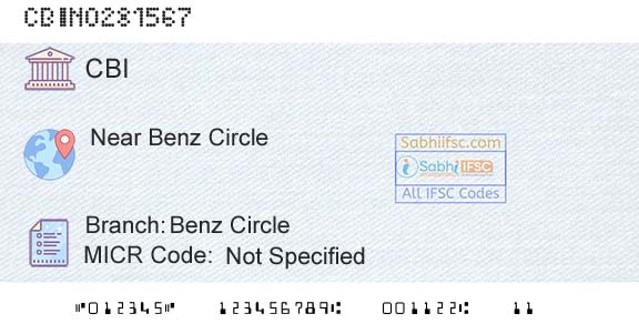 Central Bank Of India Benz CircleBranch 