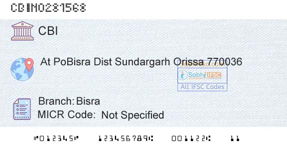 Central Bank Of India BisraBranch 