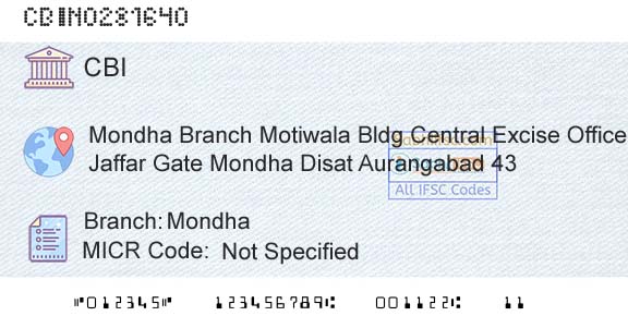 Central Bank Of India MondhaBranch 