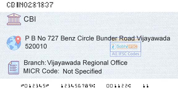 Central Bank Of India Vijayawada Regional OfficeBranch 