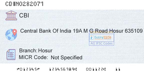 Central Bank Of India HosurBranch 