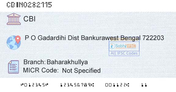 Central Bank Of India BaharakhullyaBranch 