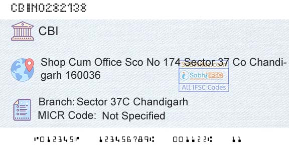 Central Bank Of India Sector 37c ChandigarhBranch 