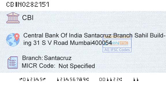 Central Bank Of India SantacruzBranch 