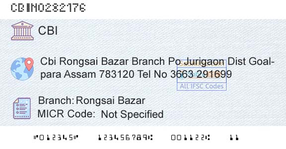 Central Bank Of India Rongsai BazarBranch 