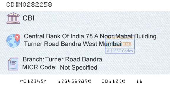 Central Bank Of India Turner Road BandraBranch 