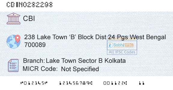 Central Bank Of India Lake Town Sector B KolkataBranch 