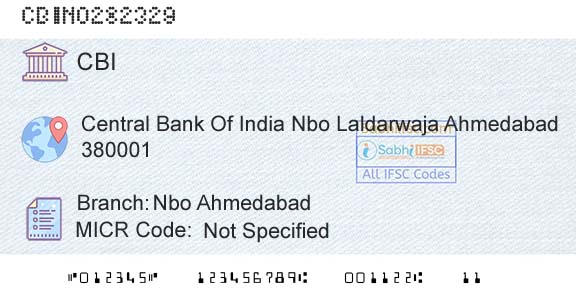 Central Bank Of India Nbo AhmedabadBranch 