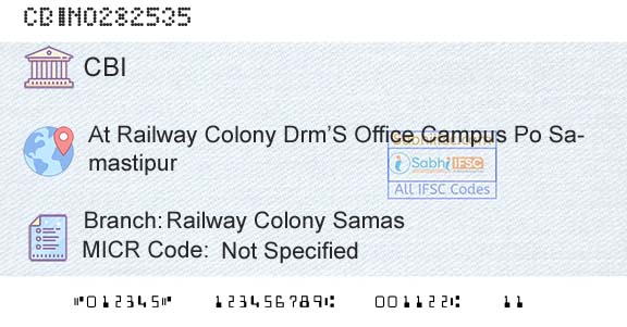 Central Bank Of India Railway Colony SamasBranch 