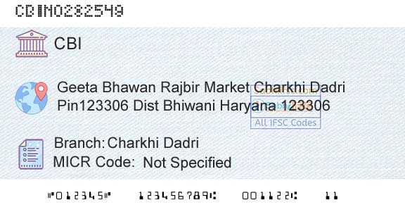 Central Bank Of India Charkhi DadriBranch 