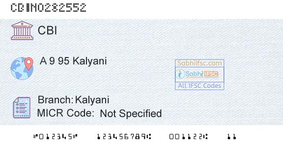 Central Bank Of India KalyaniBranch 