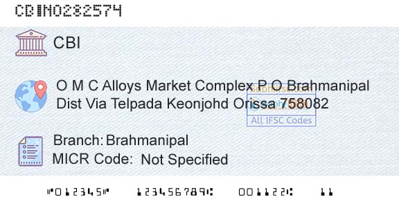 Central Bank Of India BrahmanipalBranch 