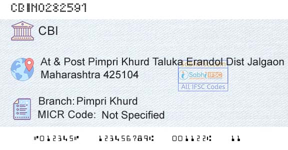 Central Bank Of India Pimpri KhurdBranch 