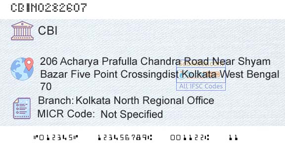 Central Bank Of India Kolkata North Regional OfficeBranch 