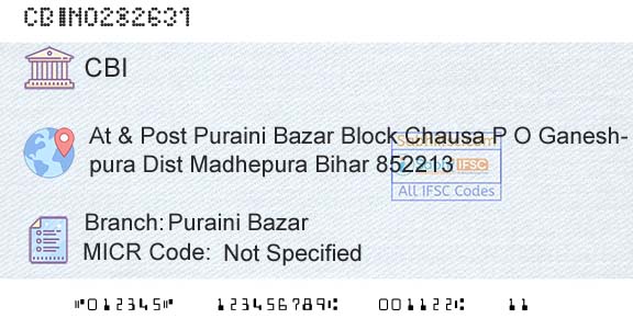 Central Bank Of India Puraini BazarBranch 