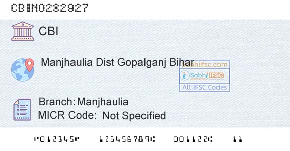 Central Bank Of India ManjhauliaBranch 