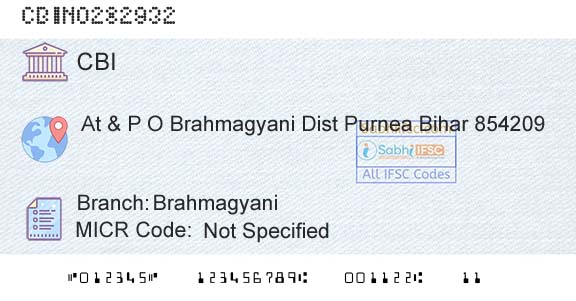 Central Bank Of India BrahmagyaniBranch 