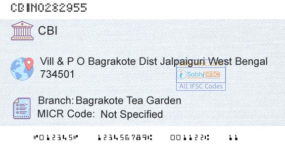 Central Bank Of India Bagrakote Tea GardenBranch 