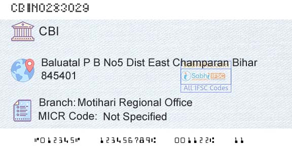 Central Bank Of India Motihari Regional OfficeBranch 