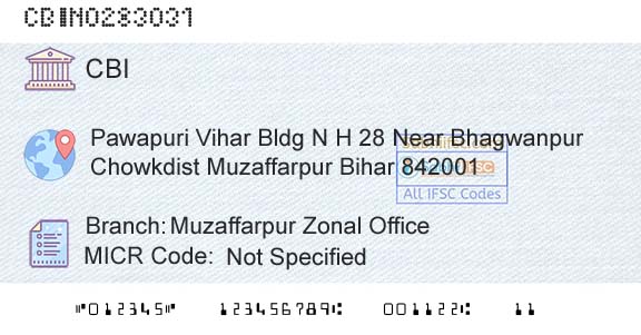 Central Bank Of India Muzaffarpur Zonal OfficeBranch 