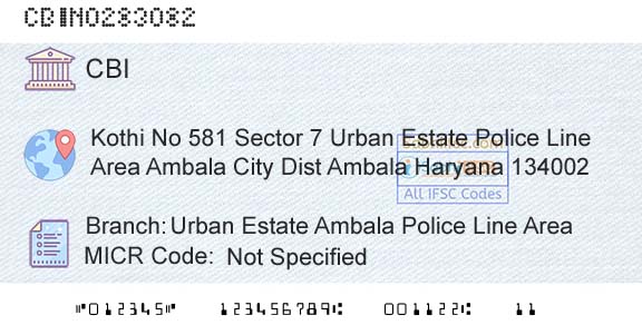 Central Bank Of India Urban Estate Ambala Police Line Area Branch 