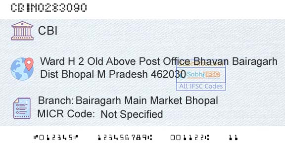 Central Bank Of India Bairagarh Main Market BhopalBranch 