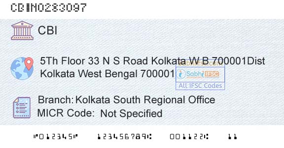 Central Bank Of India Kolkata South Regional OfficeBranch 