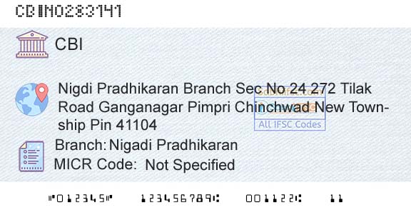 Central Bank Of India Nigadi PradhikaranBranch 