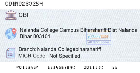 Central Bank Of India Nalanda CollegebiharshariffBranch 
