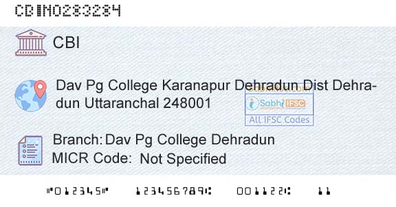 Central Bank Of India Dav Pg College DehradunBranch 