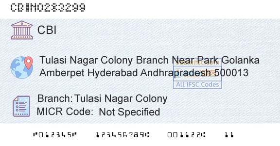 Central Bank Of India Tulasi Nagar ColonyBranch 