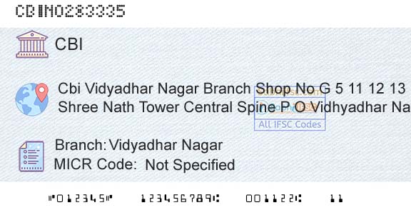 Central Bank Of India Vidyadhar NagarBranch 