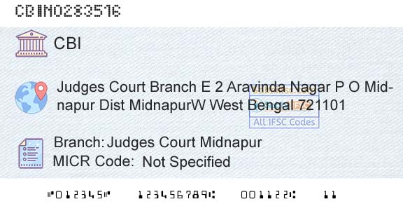 Central Bank Of India Judges Court MidnapurBranch 