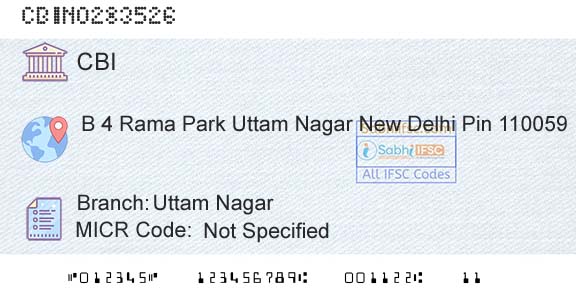 Central Bank Of India Uttam NagarBranch 
