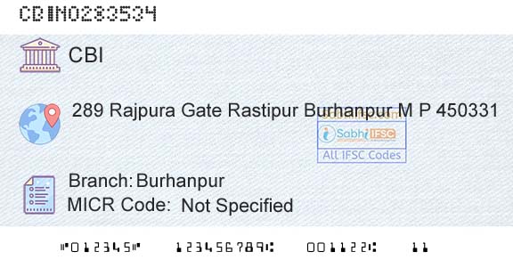 Central Bank Of India BurhanpurBranch 