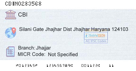 Central Bank Of India JhajjarBranch 