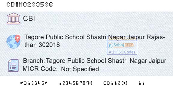 Central Bank Of India Tagore Public School Shastri Nagar JaipurBranch 