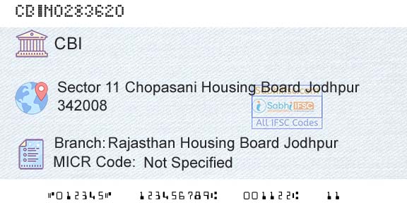 Central Bank Of India Rajasthan Housing Board JodhpurBranch 