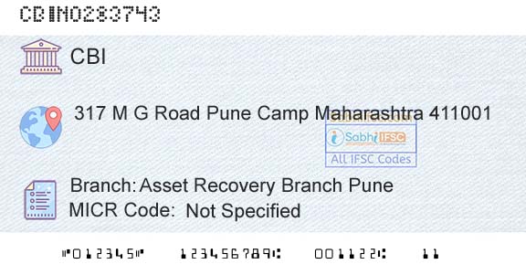 Central Bank Of India Asset Recovery Branch PuneBranch 