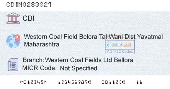 Central Bank Of India Western Coal Fields Ltd BelloraBranch 