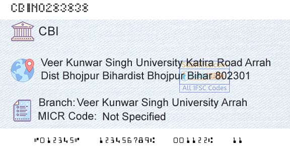 Central Bank Of India Veer Kunwar Singh University ArrahBranch 